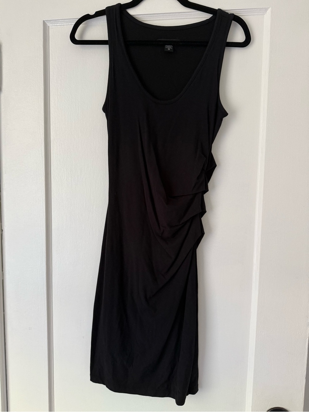 Athleta Black Sleeveless Ruched Side Tank Dress